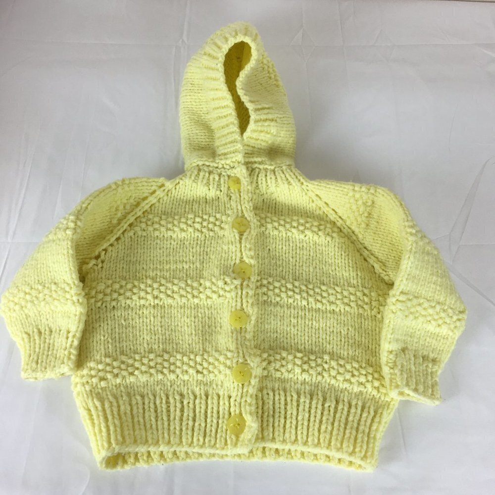 Lynne Hall Handmade Knit Cardigan Yellow 6-9 MO
